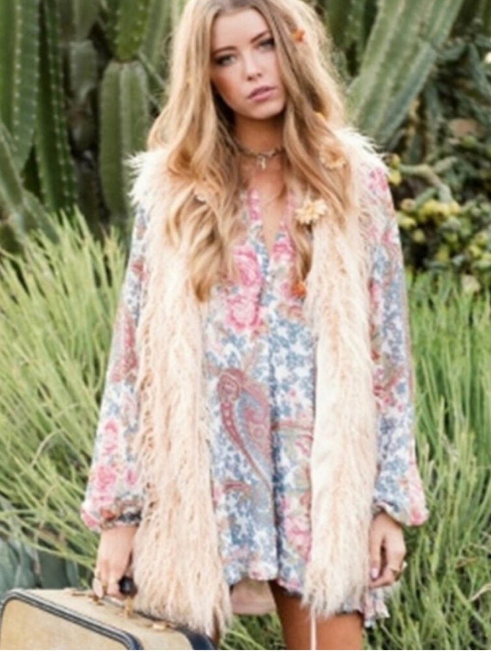 Show Me Your MuMu Jamie Tunic floral paisley print polyester sheer chiffon Med